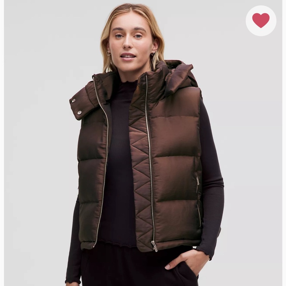 Wunder puff vest, iridescent espresso. Size 8 nwt